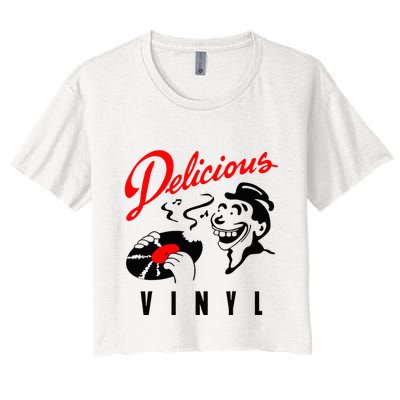 Delicious Meme Vinyl Funny Basic Crop Top