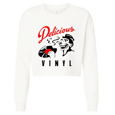 Delicious Meme Vinyl Funny Basic Cropped Pullover Crew