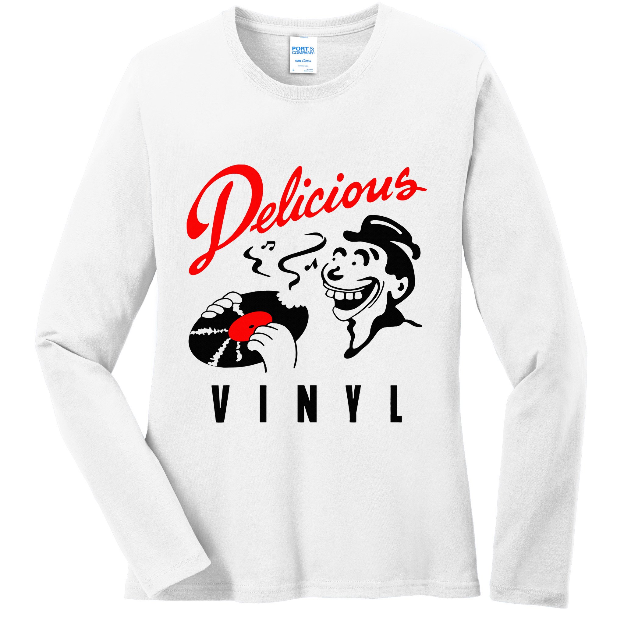 Delicious Meme Vinyl Funny Basic Ladies Long Sleeve Shirt