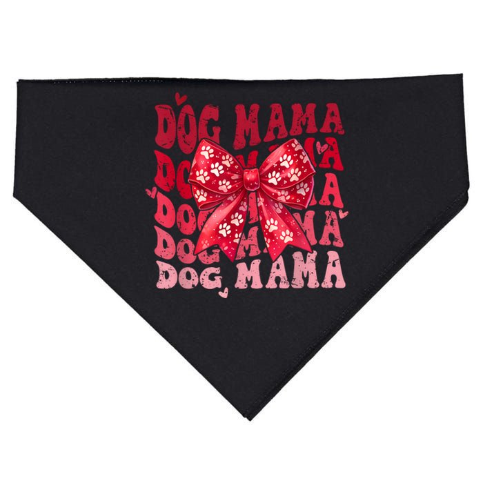 Dog Mama Valentine Coquette Bow Dog Mom Valentines USA-Made Doggie Bandana