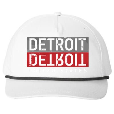 Detroit Mirrored Vintage Logo Snapback Five-Panel Rope Hat