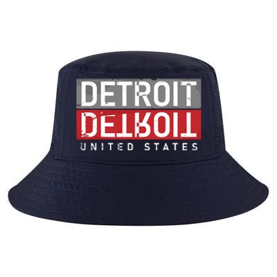 Detroit Mirrored Vintage Logo Cool Comfort Performance Bucket Hat