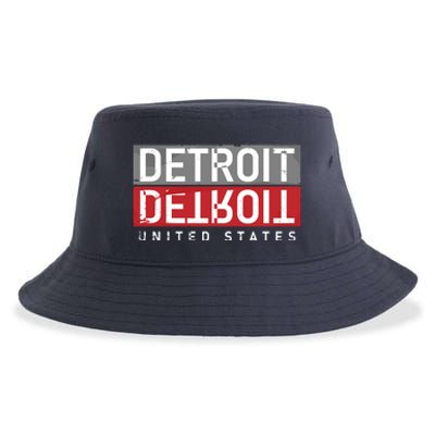 Detroit Mirrored Vintage Logo Sustainable Bucket Hat