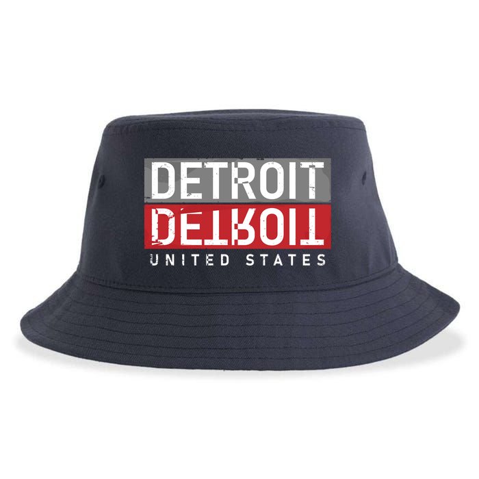 Detroit Mirrored Vintage Logo Sustainable Bucket Hat