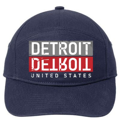 Detroit Mirrored Vintage Logo 7-Panel Snapback Hat