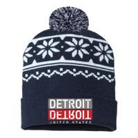 Detroit Mirrored Vintage Logo USA-Made Snowflake Beanie