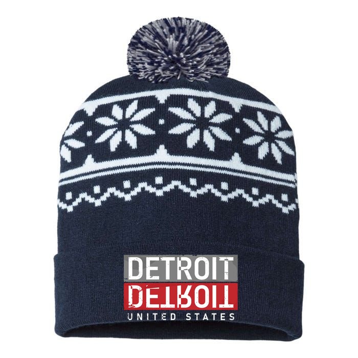 Detroit Mirrored Vintage Logo USA-Made Snowflake Beanie