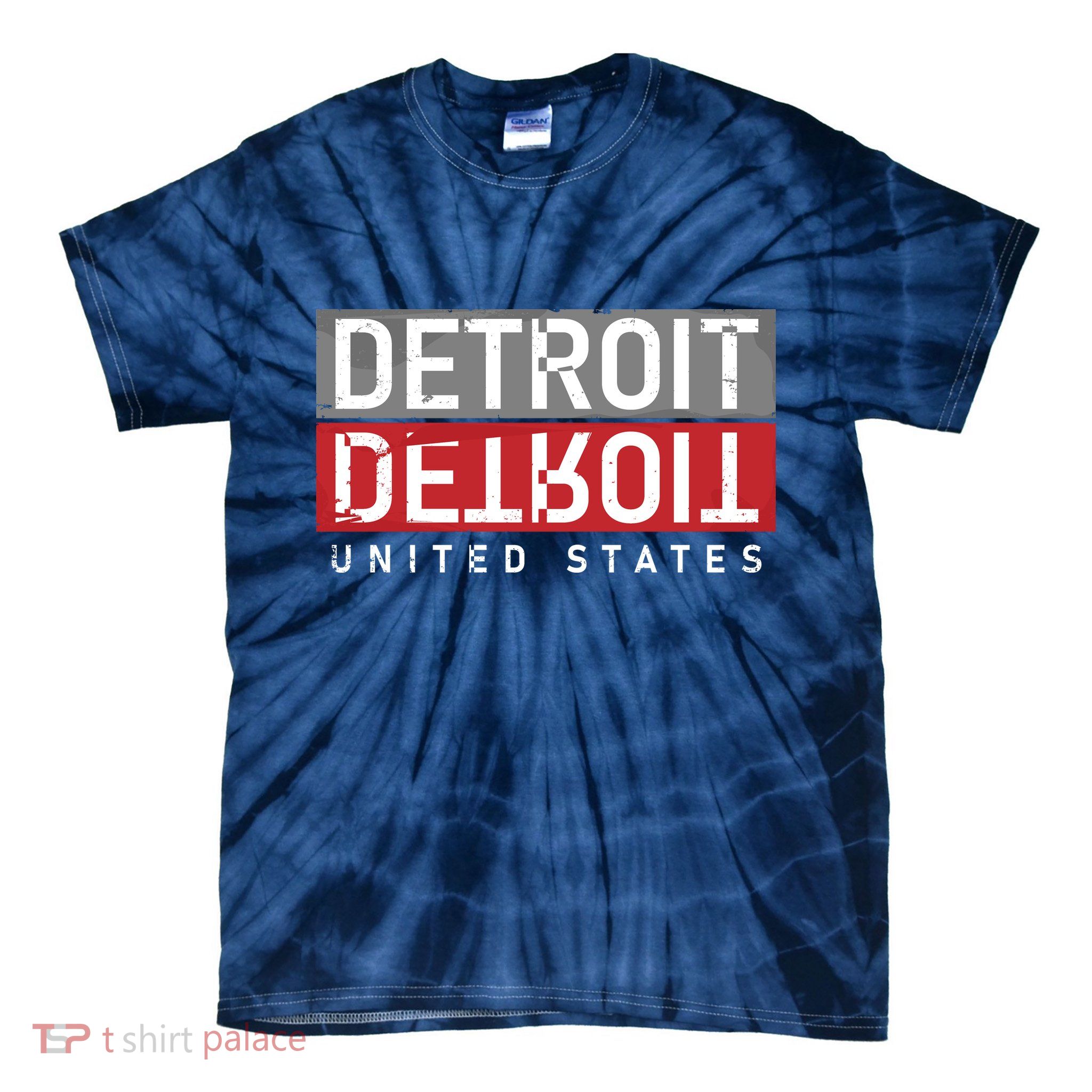 Detroit Mirrored Vintage Logo Tie-Dye T-Shirt