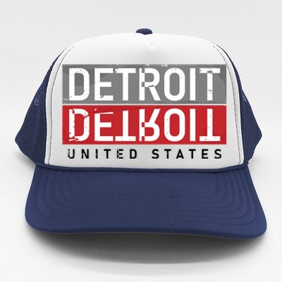 Detroit Mirrored Vintage Logo Trucker Hat