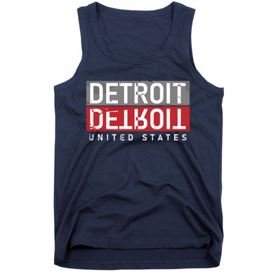 Detroit Mirrored Vintage Logo Tank Top