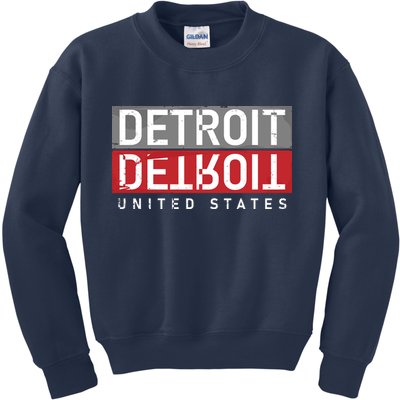 Detroit Mirrored Vintage Logo Kids Sweatshirt