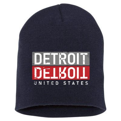 Detroit Mirrored Vintage Logo Short Acrylic Beanie