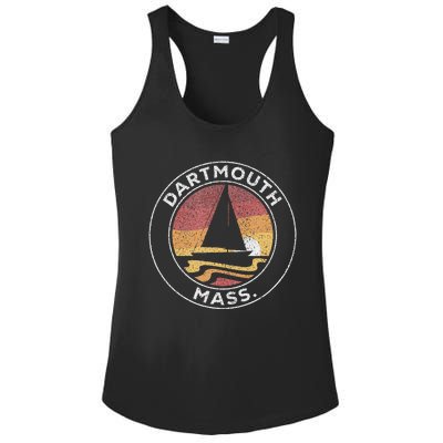 Dartmouth Massachusetts Vintage Sailboat 70s Ladies PosiCharge Competitor Racerback Tank