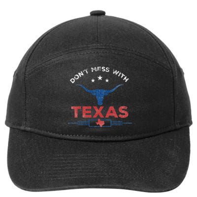 DonT Mess With Vintage Texas Longhorn Funny Vintage 7-Panel Snapback Hat