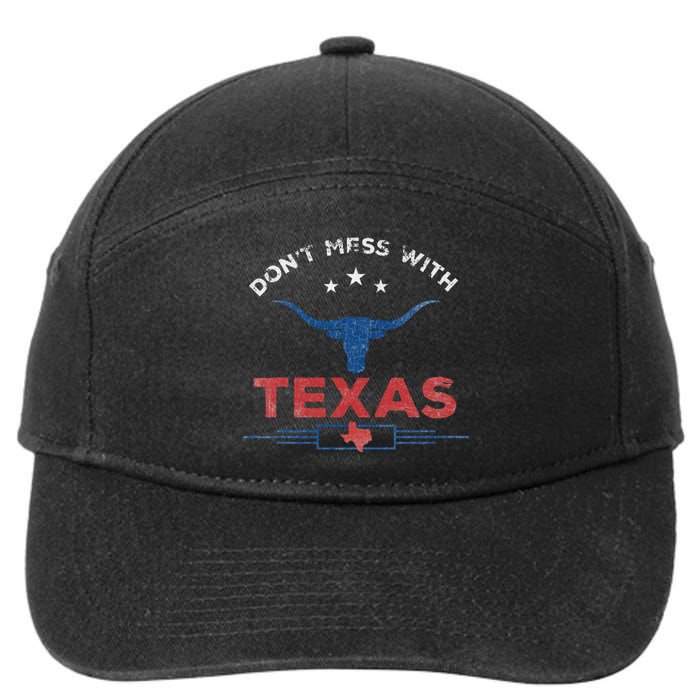 DonT Mess With Vintage Texas Longhorn Funny Vintage 7-Panel Snapback Hat