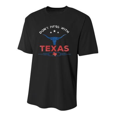 DonT Mess With Vintage Texas Longhorn Funny Vintage Youth Performance Sprint T-Shirt