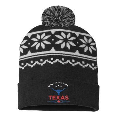 DonT Mess With Vintage Texas Longhorn Funny Vintage USA-Made Snowflake Beanie