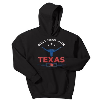 DonT Mess With Vintage Texas Longhorn Funny Vintage Kids Hoodie