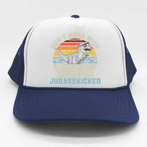 Dont Mess With Daddysaurus Youll Get Jurasskicked Daddy Meaningful Gift Trucker Hat