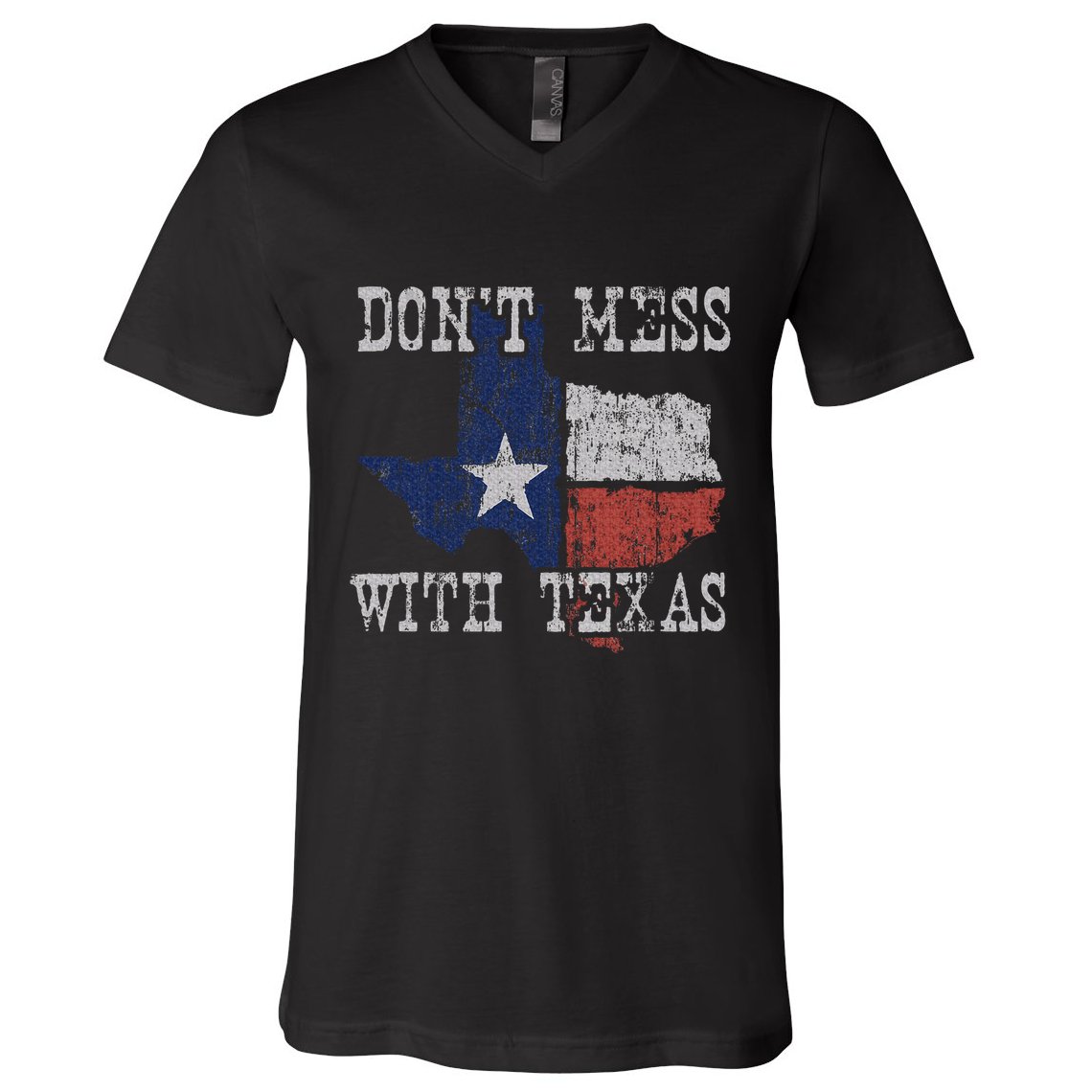 DonT Mess With Vintage Texas Longhorn Lone Star State V-Neck T-Shirt