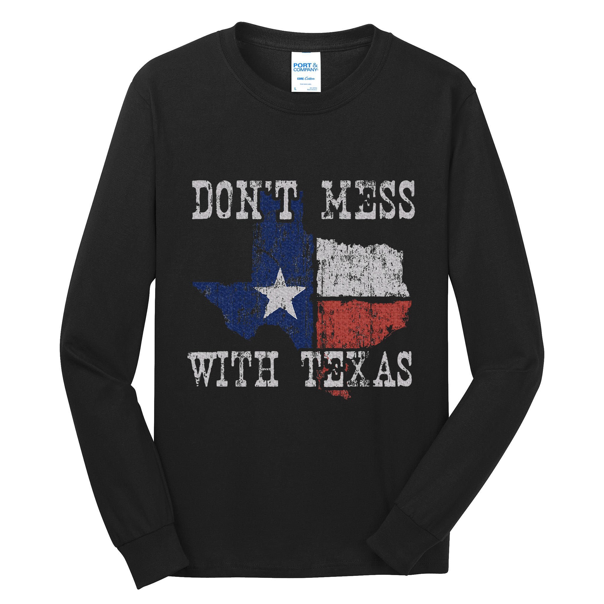 DonT Mess With Vintage Texas Longhorn Lone Star State Tall Long Sleeve T-Shirt