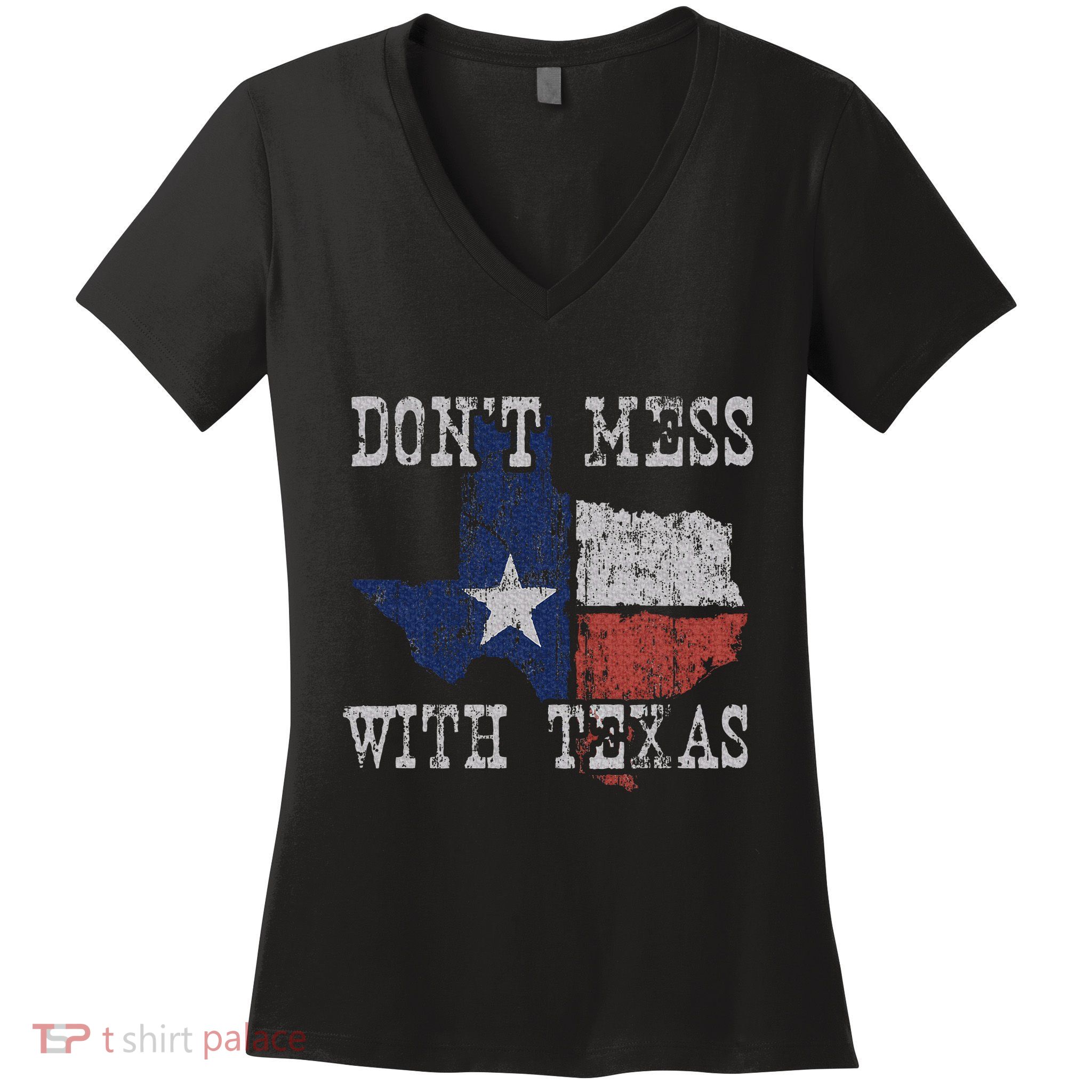DonT Mess With Vintage Texas Longhorn Lone Star State Women's V-Neck T-Shirt