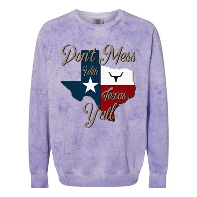 Dont Mess With Vintage Texas Pride Longhorn Lone Star State Colorblast Crewneck Sweatshirt