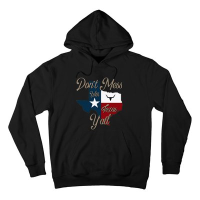 Dont Mess With Vintage Texas Pride Longhorn Lone Star State Hoodie