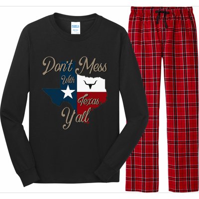 Dont Mess With Vintage Texas Pride Longhorn Lone Star State Long Sleeve Pajama Set