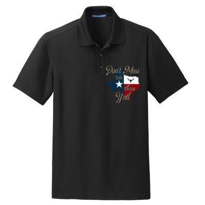 Dont Mess With Vintage Texas Pride Longhorn Lone Star State Dry Zone Grid Polo