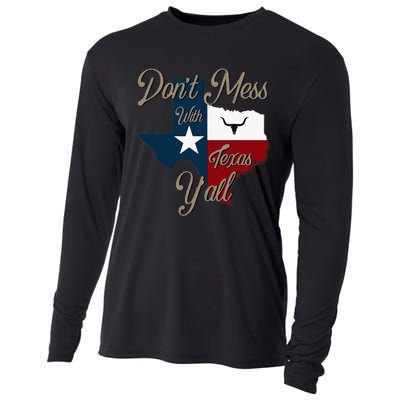 Dont Mess With Vintage Texas Pride Longhorn Lone Star State Cooling Performance Long Sleeve Crew