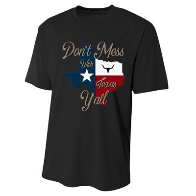 Dont Mess With Vintage Texas Pride Longhorn Lone Star State Performance Sprint T-Shirt