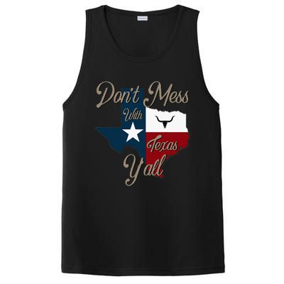 Dont Mess With Vintage Texas Pride Longhorn Lone Star State PosiCharge Competitor Tank