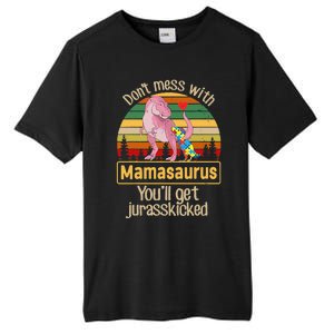 Don't Mess With Mamasaurus Autism Mom Mother's Day Tall Fusion ChromaSoft Performance T-Shirt