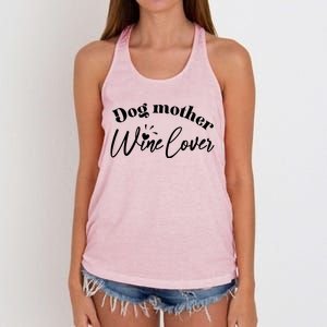 Dog Mother Wine Lover Cute Gift Women's Knotted Racerback Tank