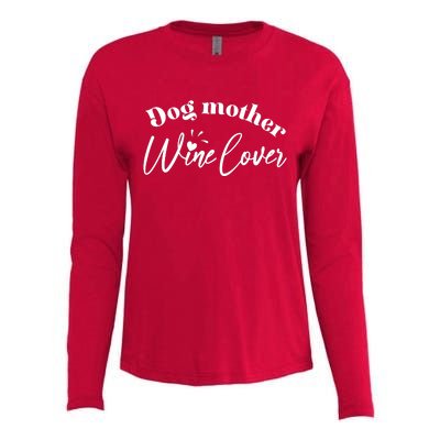 Dog Mother Wine Lover Cute Gift Womens Cotton Relaxed Long Sleeve T-Shirt