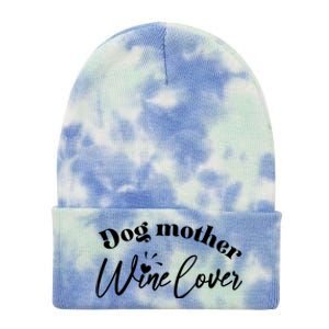 Dog Mother Wine Lover Cute Gift Tie Dye 12in Knit Beanie