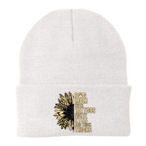 Dog Mom With Tattoos Pretty Eyes And Thick Thighs Sunflower Knit Cap Winter Beanie