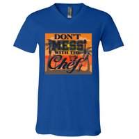 Dont Mess With The Chef Funny Cook Food Gift V-Neck T-Shirt