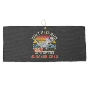 Dont Mess With Mamasaurus Youll Get Jurasskicked Large Microfiber Waffle Golf Towel