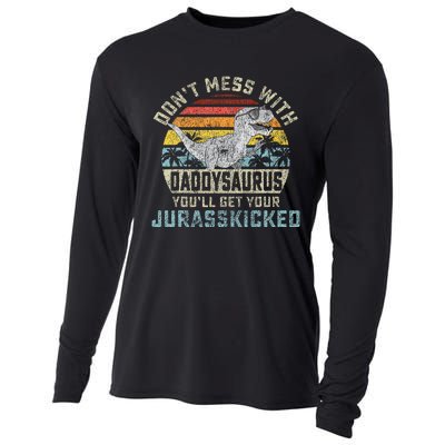 Dont Mess With Daddysaurus Youll Get Jurasskicked Daddy Cooling Performance Long Sleeve Crew