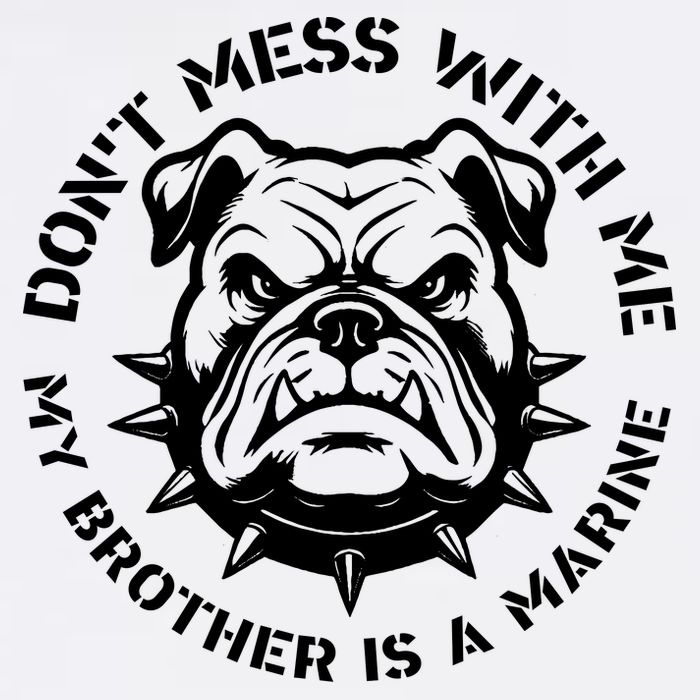 DonT Mess With Me My Brother Is A Marine Bulldog Wool Snapback Cap