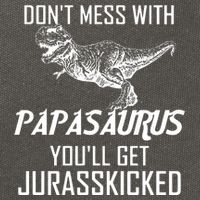 Don't Mess With Papasaurus Jurasskicked Cotton Canvas Backpack