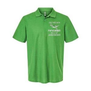 Don't Mess With Papasaurus Jurasskicked Softstyle Adult Sport Polo