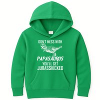 Don't Mess With Papasaurus Jurasskicked Kids Hoodie