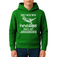 Don't Mess With Papasaurus Jurasskicked Kids Hoodie