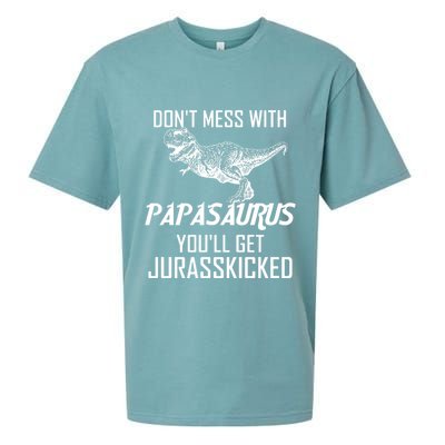 Don't Mess With Papasaurus Jurasskicked Sueded Cloud Jersey T-Shirt