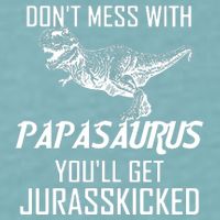 Don't Mess With Papasaurus Jurasskicked Sueded Cloud Jersey T-Shirt