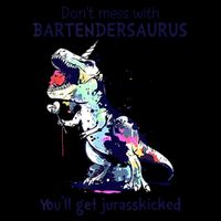 Don’T Mess With Bartendersaurus You’Ll Get Jurasskicked Stripe Pom Pom Beanie