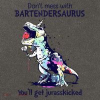 Don’T Mess With Bartendersaurus You’Ll Get Jurasskicked Cotton Canvas Backpack